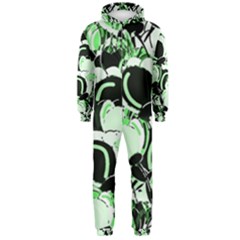 Green Abstract Garden Hooded Jumpsuit (men)  by Valentinaart