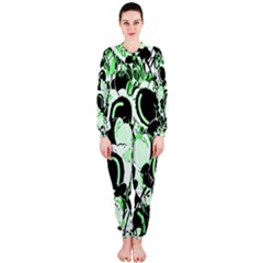 Green Abstract Garden Onepiece Jumpsuit (ladies) 