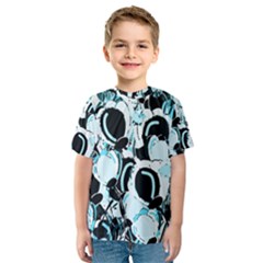 Blue Abstract  Garden Kids  Sport Mesh Tee