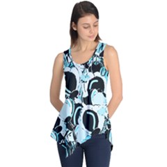 Blue Abstract  Garden Sleeveless Tunic by Valentinaart