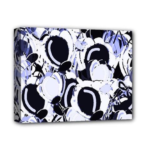 Blue Abstract Floral Design Deluxe Canvas 14  X 11 