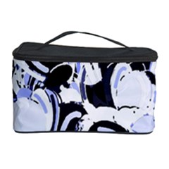 Blue Abstract Floral Design Cosmetic Storage Case