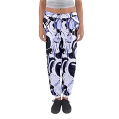 Blue Abstract Floral Design Women s Jogger Sweatpants by Valentinaart