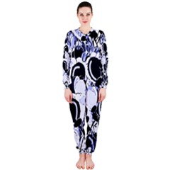 Blue Abstract Floral Design Onepiece Jumpsuit (ladies) 