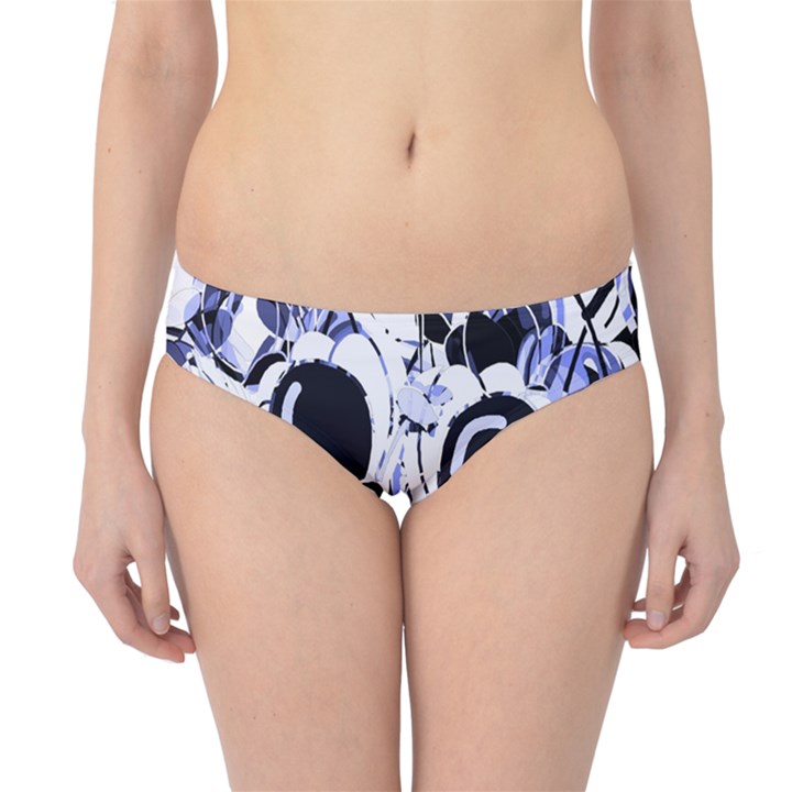 Blue abstract floral design Hipster Bikini Bottoms