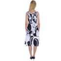 Blue abstract floral design Midi Sleeveless Dress View2