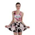 Pink abstract garden Mini Skirt View1