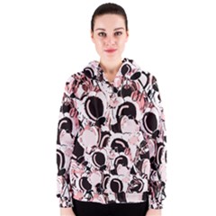 Pink Abstract Garden Women s Zipper Hoodie