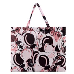 Pink Abstract Garden Zipper Large Tote Bag