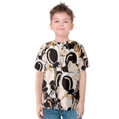 Orange Abstract Garden Kids  Cotton Tee