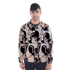 Orange Abstract Garden Wind Breaker (men)