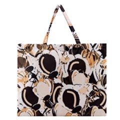 Orange Abstract Garden Zipper Large Tote Bag by Valentinaart