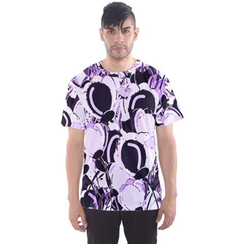 Purple Abstract Garden Men s Sport Mesh Tee by Valentinaart