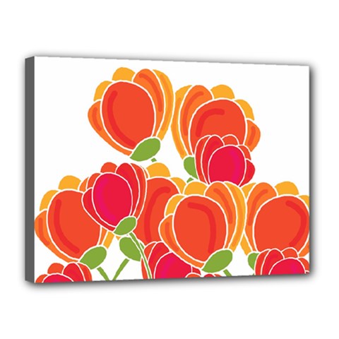 Orange Flowers  Canvas 16  X 12 