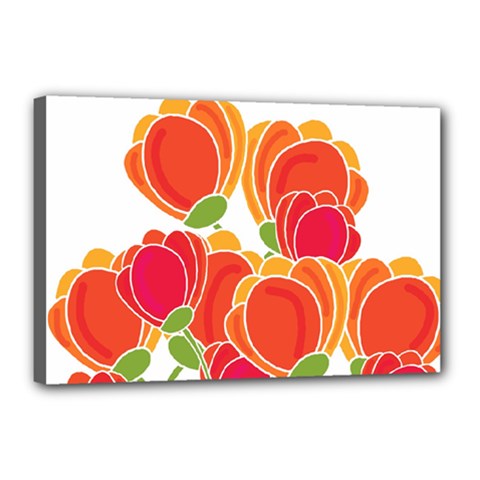 Orange Flowers  Canvas 18  X 12 