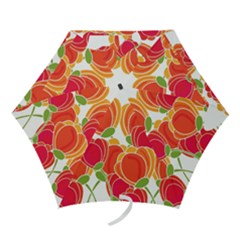 Orange Flowers  Mini Folding Umbrellas