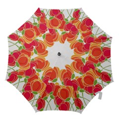 Orange Flowers  Hook Handle Umbrellas (medium)