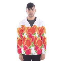 Orange Flowers  Hooded Wind Breaker (men)