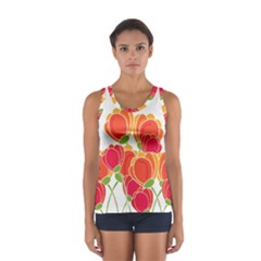 Orange Flowers  Women s Sport Tank Top 