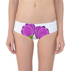 Purple Flowers Classic Bikini Bottoms