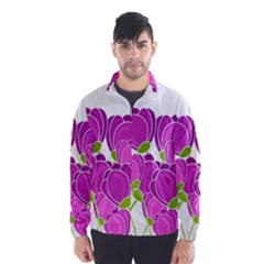 Purple Flowers Wind Breaker (men)