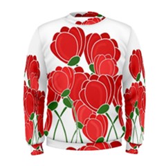 Red Floral Design Men s Sweatshirt