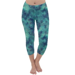 Nebulae (cyan) Capri Winter Leggings 