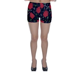 Red Roses Skinny Shorts by Valentinaart