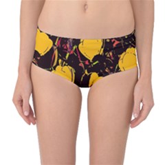 Yellow Roses  Mid-waist Bikini Bottoms by Valentinaart