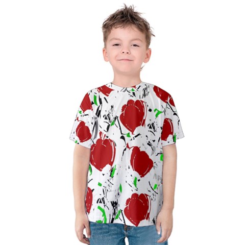 Red Roses 2 Kids  Cotton Tee by Valentinaart