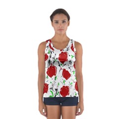 Red Roses 2 Women s Sport Tank Top  by Valentinaart