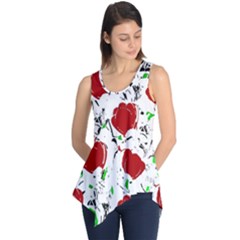 Red Roses 2 Sleeveless Tunic by Valentinaart