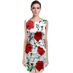 Red Roses 2 Classic Sleeveless Midi Dress