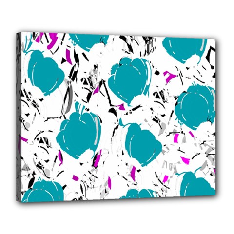 Cyan Roses Canvas 20  X 16 