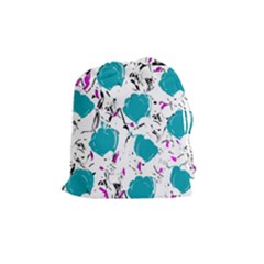 Cyan Roses Drawstring Pouches (medium) 