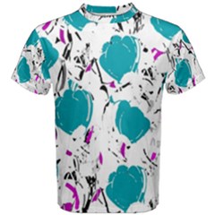 Cyan Roses Men s Cotton Tee by Valentinaart