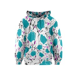 Cyan Roses Kids  Zipper Hoodie by Valentinaart