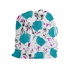 Cyan Roses Drawstring Pouches (extra Large)