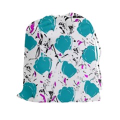 Cyan Roses Drawstring Pouches (xxl)