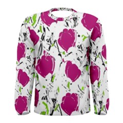 Magenta Roses Men s Long Sleeve Tee