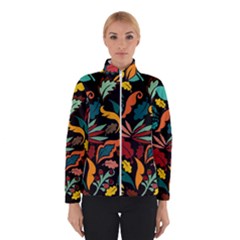 Colorful Leaves Design On Black Background  Winterwear by GabriellaDavid