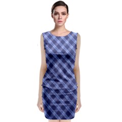 Blue And White Checkered Painting Design  Classic Sleeveless Midi Dress by GabriellaDavid