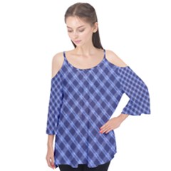 Blue And White Checkered Painting Design  Flutter Tees