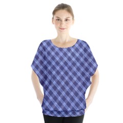 Blue And White Checkered Painting Design  Blouse