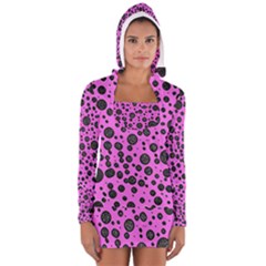 Black Spots  Women s Long Sleeve Hooded T-shirt