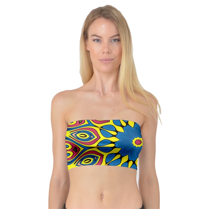 Yellow Flower Mandala Bandeau Top