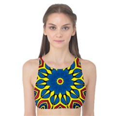 Yellow Flower Mandala Tank Bikini Top by designworld65