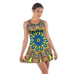 Yellow Flower Mandala Cotton Racerback Dress