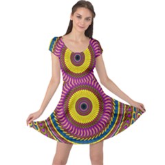 Ornament Mandala Cap Sleeve Dresses by designworld65