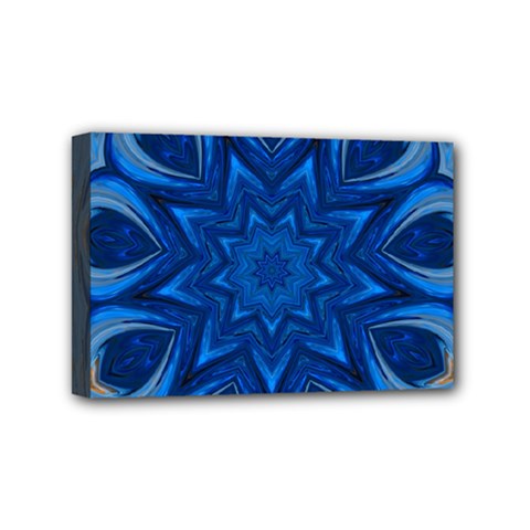 Blue Blossom Mandala Mini Canvas 6  X 4 